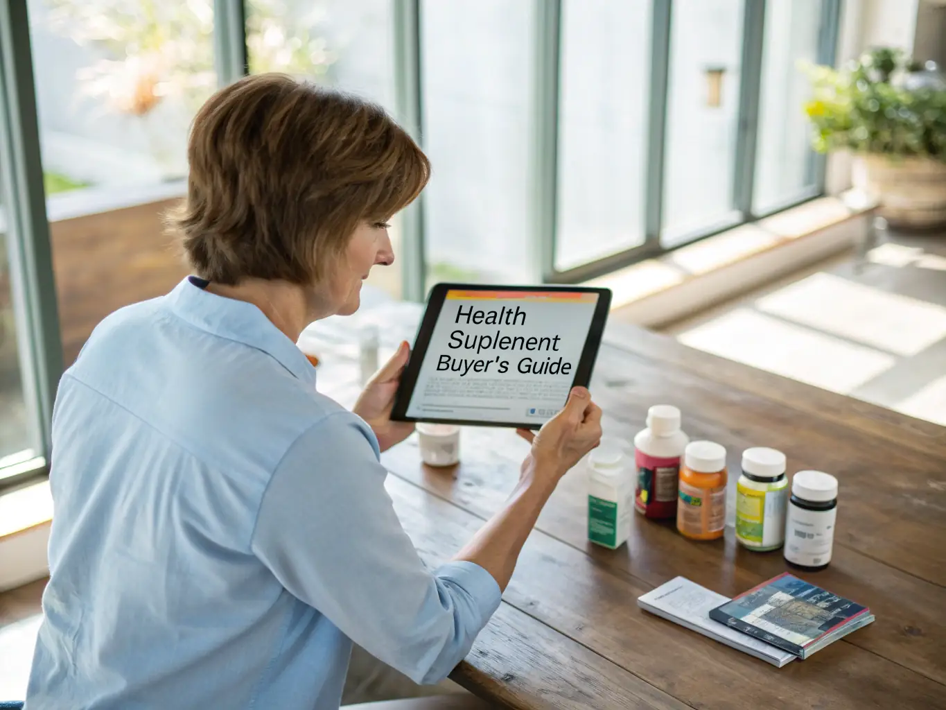 A nutritionist reviewing a client's personalized nutrition plan, highlighting key dietary recommendations and supplement suggestions.